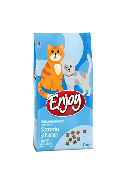 Enjoy Somonlu Ve Hamsili Yetişkin Kedi Maması 10kg