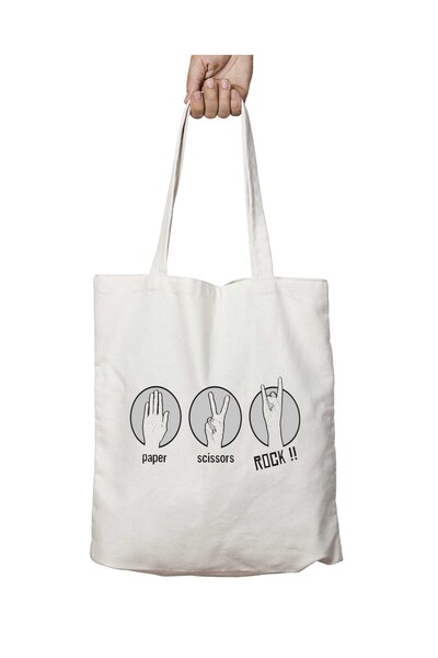 ART HEDİYE مقص ورق روك - حقيبة قابلة للغسل بطباعة دائمة على الجانبين