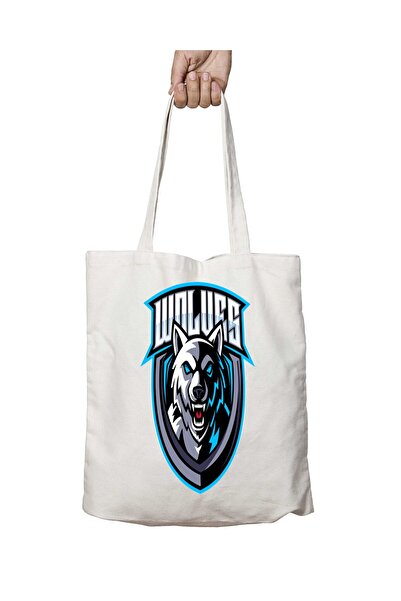 ART HEDİYE Wolf Two-Sided Permanent Printed Washable School Beach Shoulder To...
