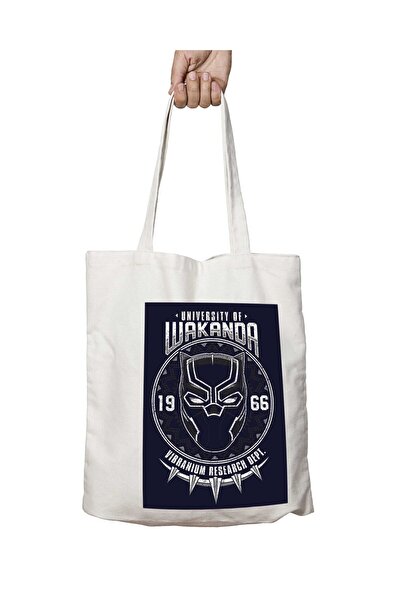 ART HEDİYE Wakanda UniversitY - Black Panther Printed Washable Shoulder Tote ...