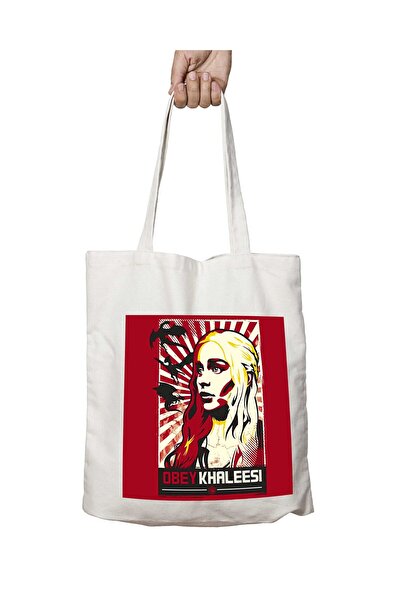 ART HEDİYE حقيبة كتف مطبوعة دائمة وقابلة للغسل من Game Of Thrones Obey Khaleesi