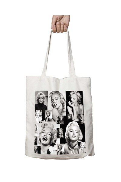 ART HEDİYE حقيبة مارلين مونرو كولاج - حقيبة كتف دائمة قابلة للغسل على الجانبين