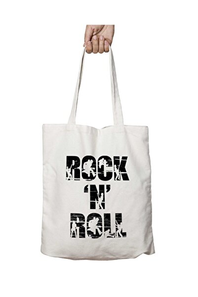 ART HEDİYE Rock n Roll Printed Washable Shoulder Tote Bag - Lasting and for B...