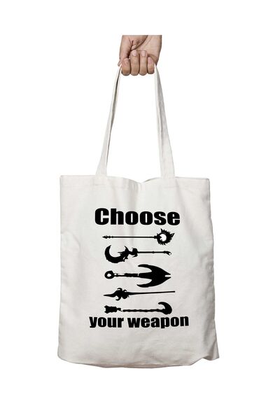 ART HEDİYE choose Your weapon - Washable Two Sided Permanent Printed Bag