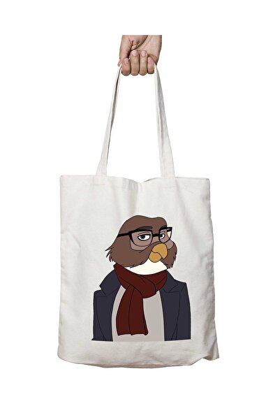 ART HEDİYE Owl Patterned StYlist Owl Gentleman Washable Bag - Permanent Print...