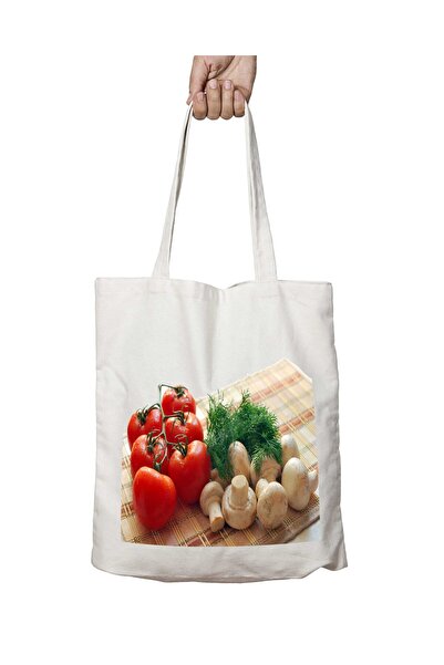 ART HEDİYE Tomato Mushroom Dill - kitchen Two Sided Permanent Printed Washabl...