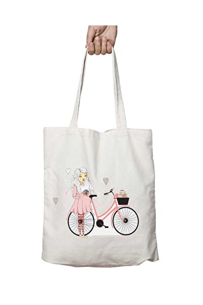 ART HEDİYE Літня сумка на плече з велосипедом для дівчинки - з принтом і можн...