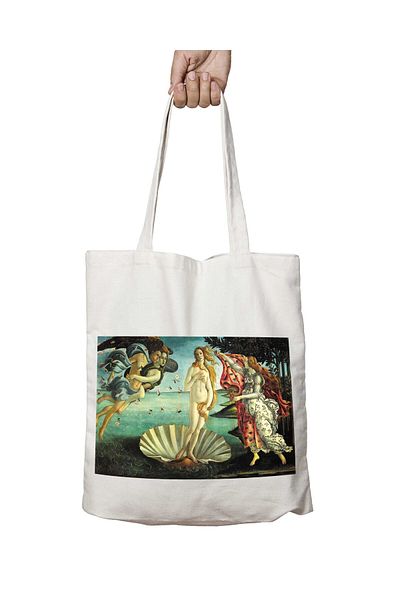 ART HEDİYE The Birth of Venus - Πλενόμενη υφασμάτινη τσάντα ώμου δύο όψεων με μόνιμο τύπωμα