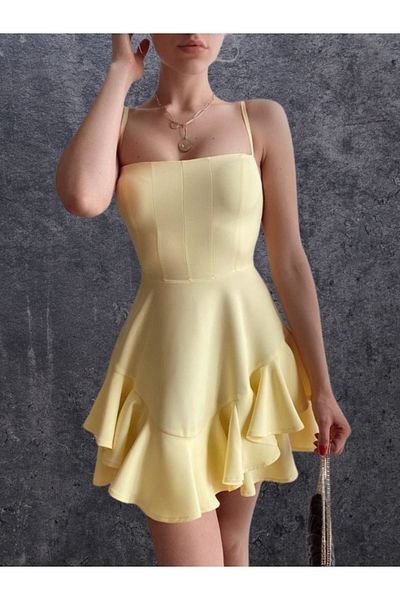 lovebox Rochie de seară de bal și rochie de întoarcere la casă cu bretele reglabile și detalii etajate - 102