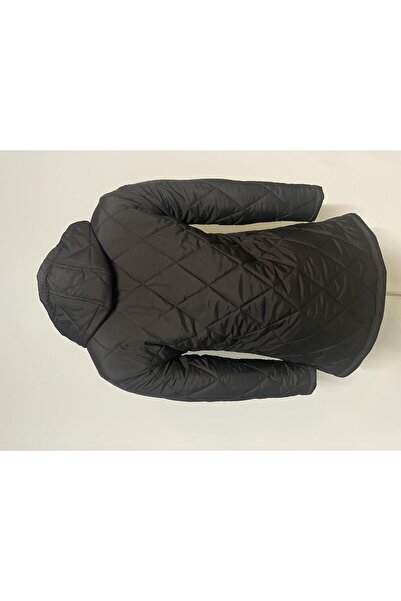 VETRE Black Diamond Patterned Hooded Coat