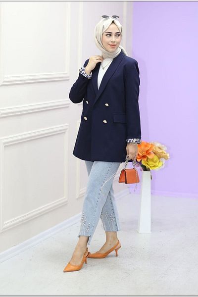 MODA MAÇKA PARK WOMEN'S GOLD BUTTONED LEOPARD PATTERN LINED BLAZER JACKET