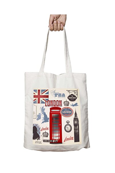 ART HEDİYE نمط إنجلترا لندن - حقيبة قابلة للغسل مطبوعة بشكل دائم