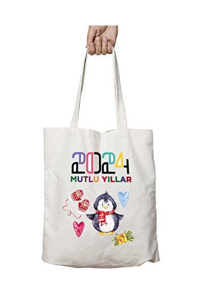 ART HEDİYE حقيبة قابلة للغسل بتصميم قلب على شكل بطريق عيد ميلاد سعيد