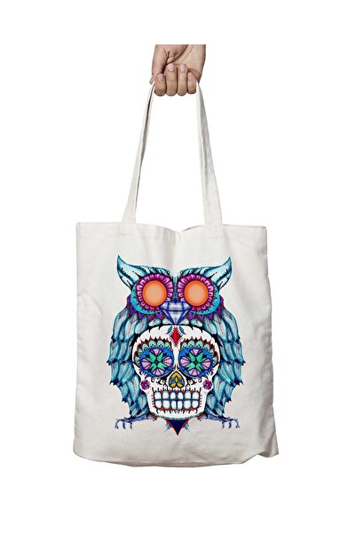 ART HEDİYE Sugar Skull Owl - Двостороння сумка з постійним принтом, яку можна...