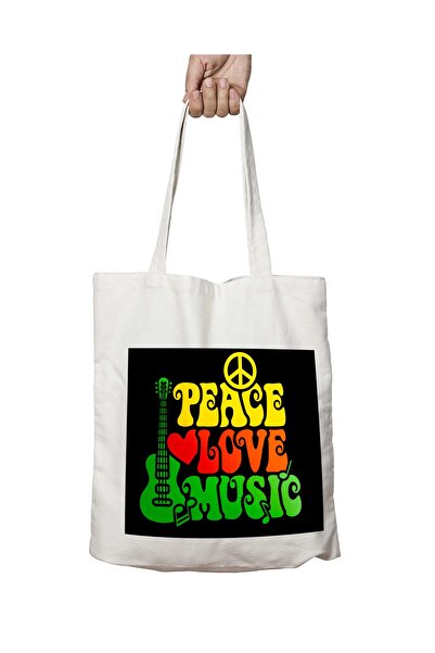 ART HEDİYE جيتار موسيقى السلام - حقيبة كتف دائمة على الجانبين وقابلة للغسل
