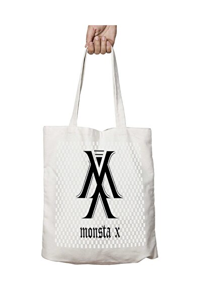 ART HEDİYE شعار Monsta x - حقيبة مطبوعة دائمة قابلة للغسل
