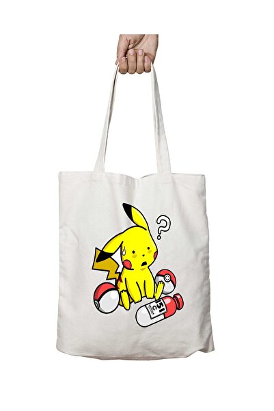 ART HEDİYE نمط بيكاتشو - حقيبة مطبوعة قابلة للغسل ودائمة