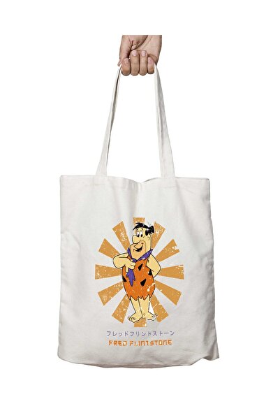 ART HEDİYE Fred Stone Age - Flintstone Two Sided Permanent Printed Washable Bag
