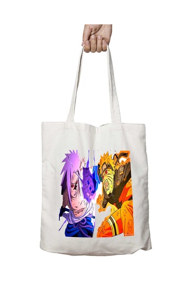 ART HEDİYE Sasuske VS Naruto Printed - Washable Shoulder Tote Bag, for Beach ...