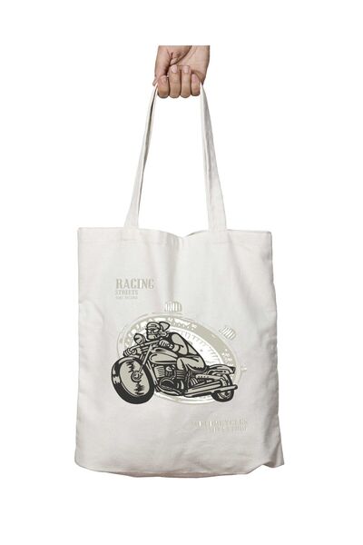 ART HEDİYE Racing Streets Hell II - Washable Permanent Printed Shoulder Tote Bag