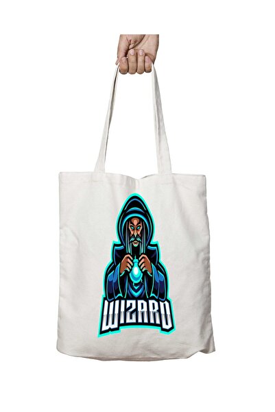 ART HEDİYE Magician Wizard Two Sides Permanent Printed Washable Shoulder Tote...
