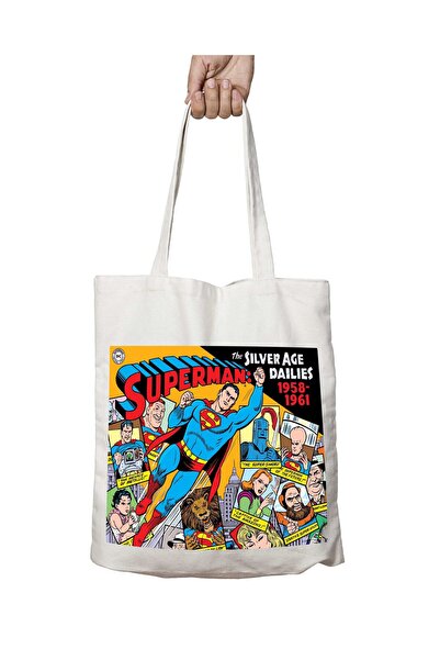 ART HEDİYE Superman Silver Age Dailies 1958 1961 Τσάντα διπλής όψης με μόνιμη...