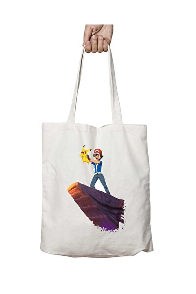 ART HEDİYE بوكيمون آش وبيكاتشو - حقيبة مطبوعة دائمة قابلة للغسل، تصميم على جا...