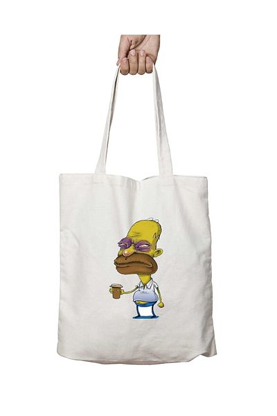 ART HEDİYE Πλενόμενη τσάντα Homer Simpsons - Ηλικιωμένος, Μόνιμη στάμπα, Δύο Πλευρές