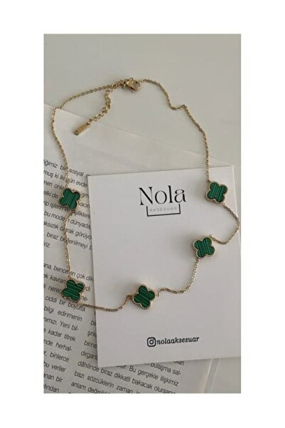 Nehir women bag سوار نسائي ذهبي أخضر بخمس قطع