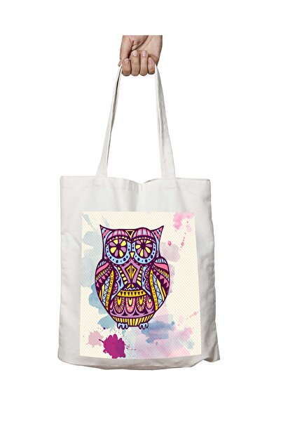 ART HEDİYE colorful Owl Washable Shoulder Tote Bag - Lasting Printed, for Bea...