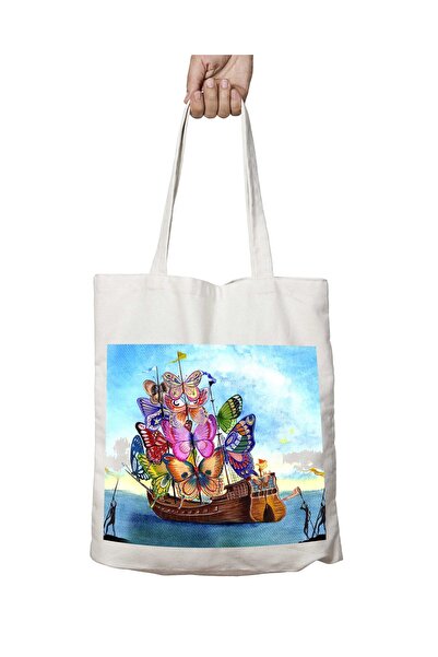 ART HEDİYE Sea Two Sides Permanent Printed Washable ButterflY Sailing Shoulde...