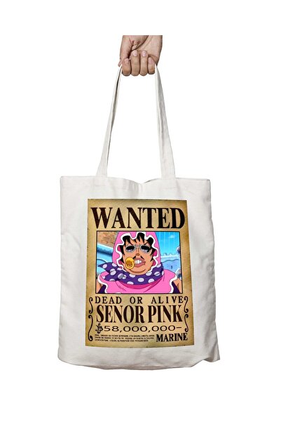 ART HEDİYE Wanted Senor Pink - Anime Patterned, Two Sided, Washable Shoulder ...
