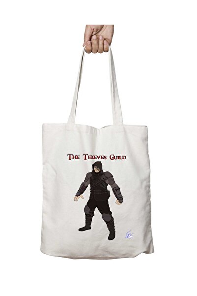 ART HEDİYE حقيبة كتف Skyrim Thieves Guild مطبوعة على الوجهين وقابلة للغسل