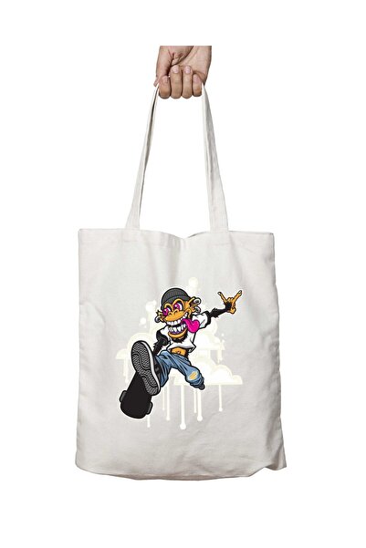 ART HEDİYE Thug Monkey - حقيبة قابلة للغسل مطبوعة على الجانبين