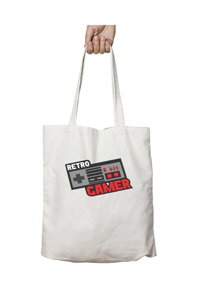 ART HEDİYE حقيبة كتف ريترو جيمر 8 بت - قابلة للغسل ومطبوعة بشكل دائم