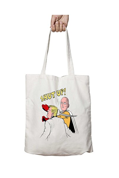 ART HEDİYE One Punch Man Trump Shut Up - حقيبة دائمة مطبوعة قابلة للغسل