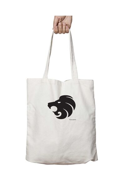 ART HEDİYE Vincere lion - Washable Permanent Printed School and Beach Bag