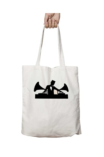 ART HEDİYE let's PartY - Two Sides Permanent Printed Washable Shoulder Tote Bag