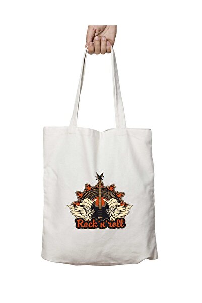 ART HEDİYE حقيبة كتف روك إن رول قابلة للغسل - مطبوعة بشكل دائم، للشاطئ والمدرسة