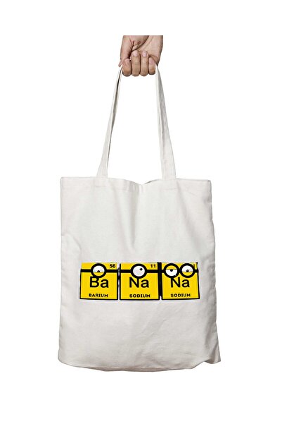 ART HEDİYE Yellow Banana Pattern - Periodic Ruler and Washable Bag