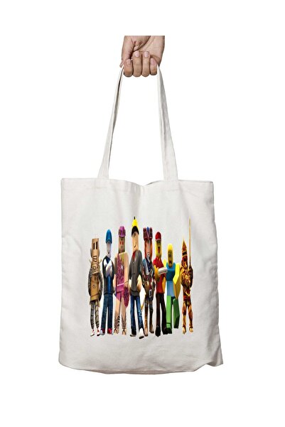 ART HEDİYE Roblox characters - Washable Two Sided Permanent Shoulder Tote Bag