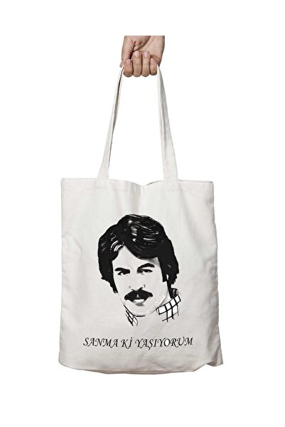 ART HEDİYE Ferdi Tayfur - حقيبة قابلة للغسل مطبوع عليها "أعتقد أنني أعيش".