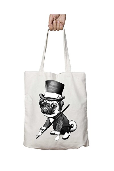 ART HEDİYE حقيبة كتف Pug Fred Astaire منقوشة - قابلة للغسل، مطبوعة على الجانبين