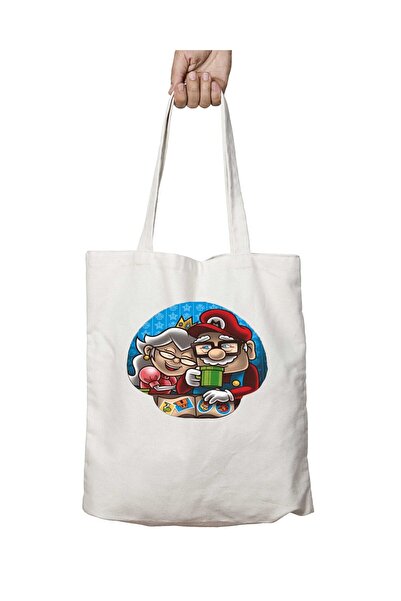 ART HEDİYE Mario і Принцеса Піч UP Висока перевага - двостороння сумка з пост...