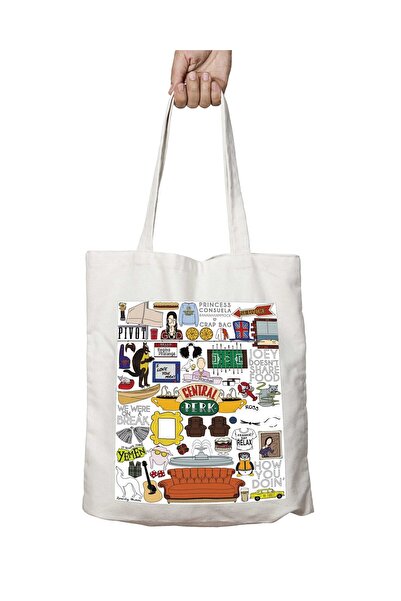 ART HEDİYE رموز بيضاء من سنترال بيرك - حقيبة كتف للمدرسة والشاطئ مطبوعة وقابل...