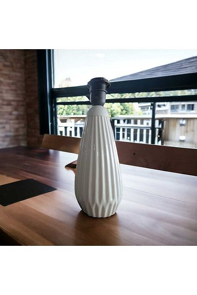 ariana sytle 30 Cm Ceramic Lampshade - Serrated and Corded Without Hat