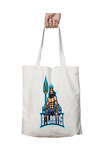 ART HEDİYE Poseidon Atlantis Printed Washable Bag - StaY Two Sides