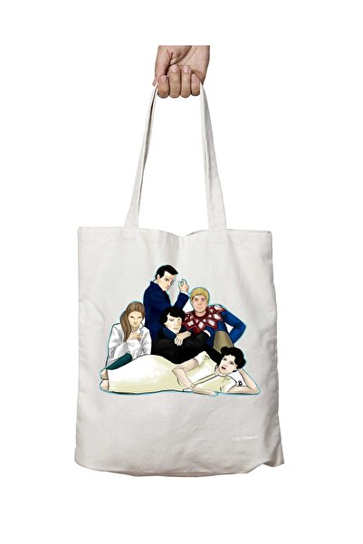 ART HEDİYE حقيبة شيرلوك كلوب مطبوعة على الجانبين وقابلة للغسل