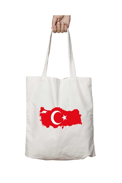ART HEDİYE TürkiYe Map Patterned - Washable Permanent Printed Bag