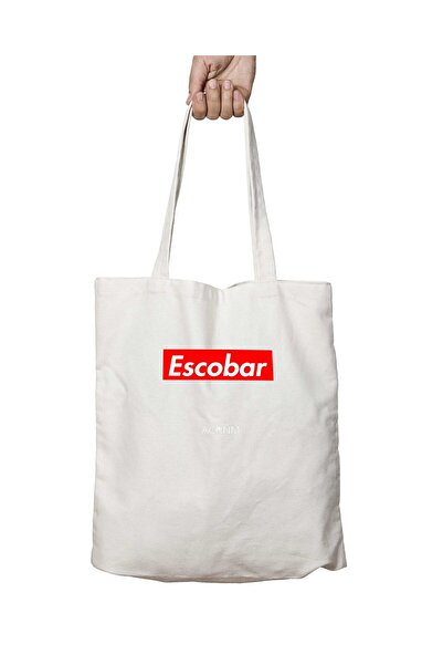 ART HEDİYE حقيبة كتف بابلو إسكوبار حمراء مطبوعة على الجانبين وقابلة للغسل